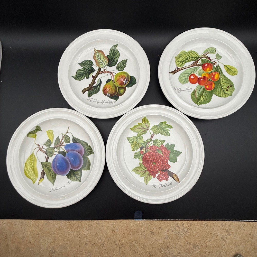 Vintage Portmeirion Pomona Bread Butter Plate Set of 4 Fruit Botanical Cottage